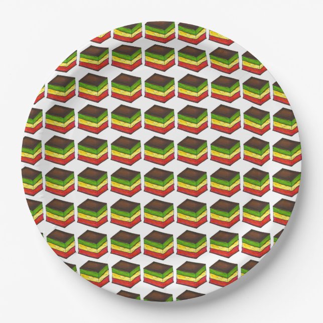 Italienische Rainbow Seven Layer Tricolor Cookie B Pappteller (Vorderseite)