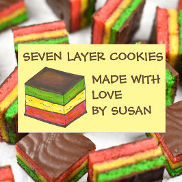 Italienische Rainbow Seven Layer Tricolor Cookie B Rechteckiger Aufkleber