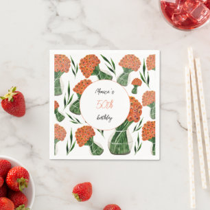 Italienische Ranunculus-Aquarellkunst individuell Serviette