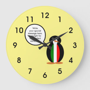 Italienische Rednerin Penguin Personalisiert Große Wanduhr
