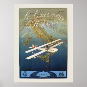 Italienische Reiseinsel-Shuttle-Flugzeug aus den 1 Poster
