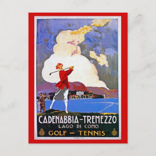 Italienische Reisewerbung für den Golf am Comer Se Postkarte