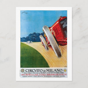 Italienische Rennwagen Grand Prix der 1920er Jahre Postkarte