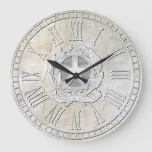 Italienische Republik-Vintager Gips-Blick Große Wanduhr
