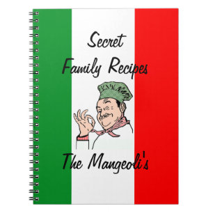 Italienische Rezept-Flagge von Italien Notizblock