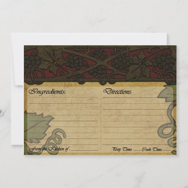 Italienische Rezept-Karte (Vorderseite)