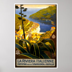 Italienische Riviera Druck Italien Reiseplakat Poster