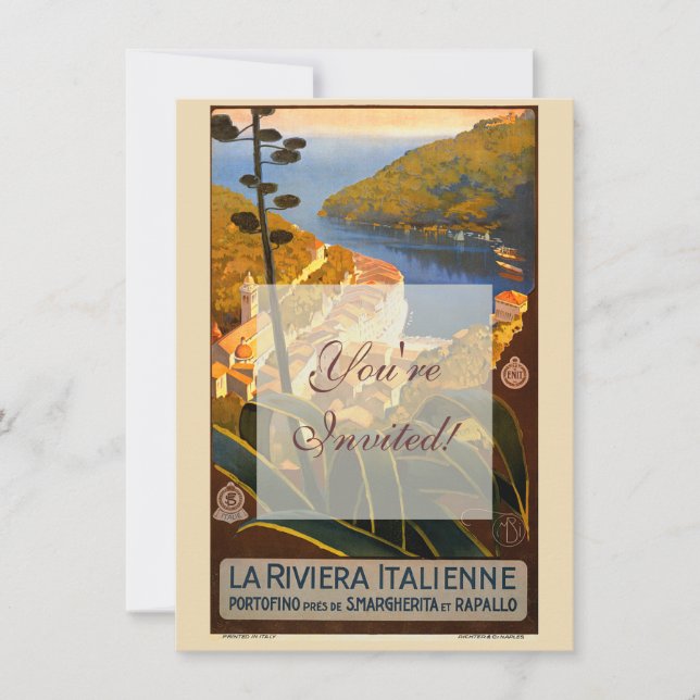 Italienische Riviera Europa Italien Reiseplakat Einladung (Vorderseite)
