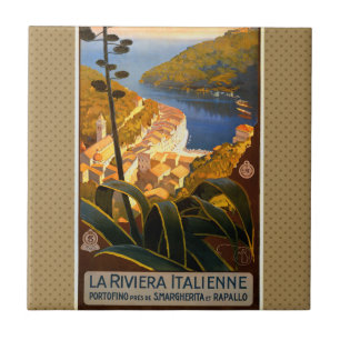 Italienische Riviera Europa Italien Reiseplakat Fliese