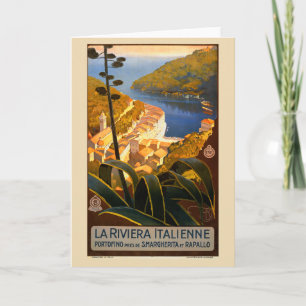 Italienische Riviera Europa Italien Reiseplakat Karte