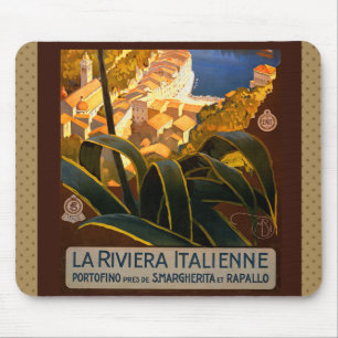 Italienische Riviera Europa Italien Reiseplakat Mousepad