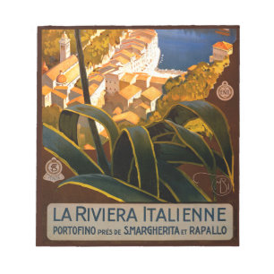 Italienische Riviera Europa Italien Reiseplakat Notizblock