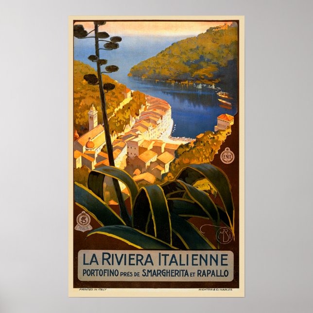 Italienische Riviera Europa Italien Reiseplakat Poster (Vorne)