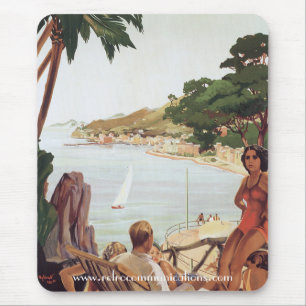 Italienische Riviera-Reiseplakat-Mauspad Mousepad