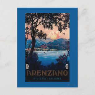 Italienische Riviera Reiseplakat Postkarte