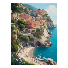 Italienische Riviera-Reiseposter Poster