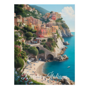 Italienische Riviera-Reiseposter Poster