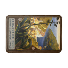 Italienische Riviera Vintage Reiseplaner Badematte