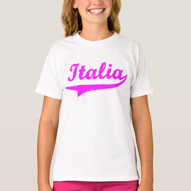 Italienische Rosa Girls (Black Ringer) T-Shirt (Vorderseite)