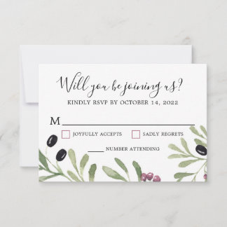 Italienische RSVP-Karte für Hochzeiten RSVP Karte