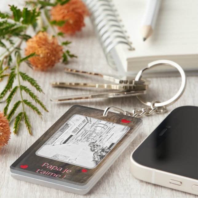 Italienische Schmalstraße - Vatertag Schlüsselanhänger (Vorderseite rechts)