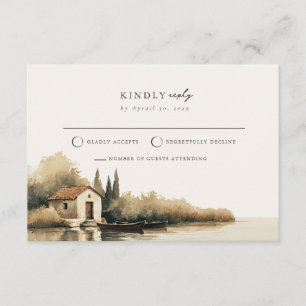 Italienische Seehochzeit Mail Back RSVP Karte