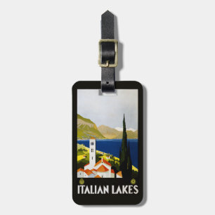 Italienische Seen Vintage-Reise Italien Gepäckanhänger