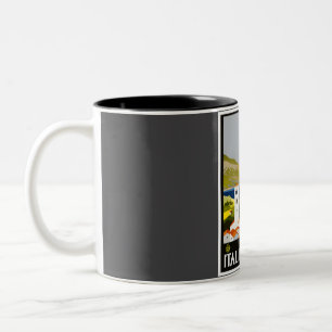 Italienische Seen Vintage Reise Zweifarbige Tasse