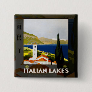 Italienische Seen Vintage Reisen Italien Button