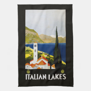 Italienische Seen Vintage Reisen Italien Geschirrtuch