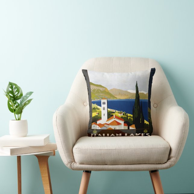 Italienische Seen Vintage Reisen Italien Kissen (Stuhl )