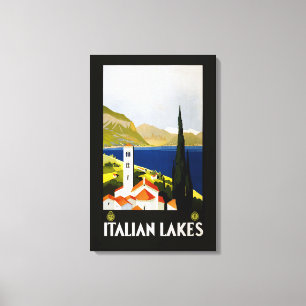 Italienische Seen Vintage Reisen Italien Leinwanddruck