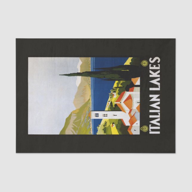 Italienische Seen Vintage Reisen Italien Seidenpapier (Vorderseite)