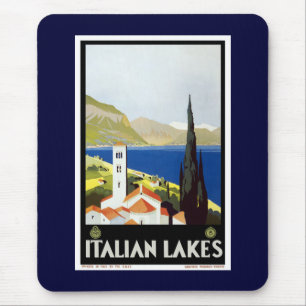 "Italienische Seen" Vintage-Reiseposter Mousepad
