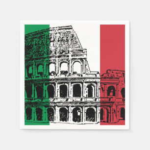 Italienische Servietten mit Bild der Flagge