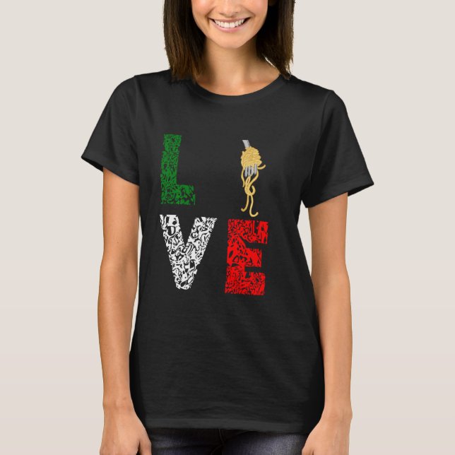 Italienische Spaghetti Liebe Pasta Noodle Kochen L T-Shirt (Vorderseite)