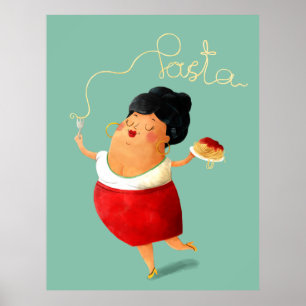 Italienische Spaghettis Donna Poster