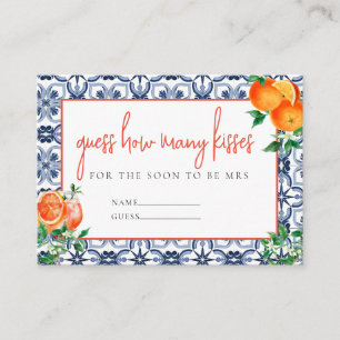 Italienische Spritz Wie viele Kisses Shower Game A Begleitkarte