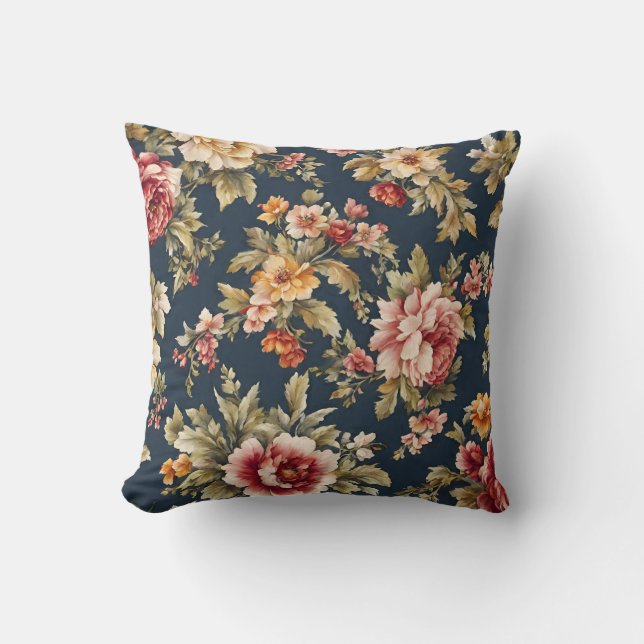 Italienische Stoffe mit schönem Blumenmuster Kissen (Vorderseite)