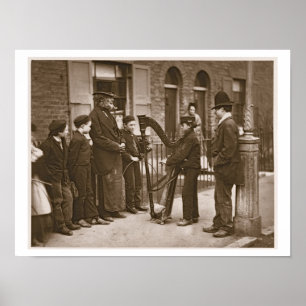 Italienische Straßen-Musiker, 'vom Straßen-Leben Poster
