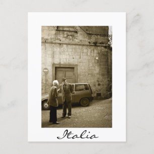 Italienische Straßenszene im Sepia-Postkartenrand Postkarte