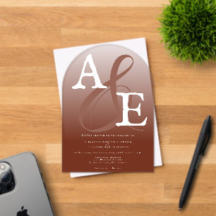 Italienische Sunset Orange Minimalistisch Monogram Acryleinladungen