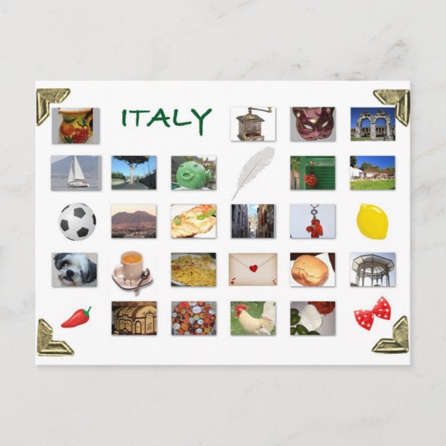Italienische Symbole Postkarte (Vorderseite)