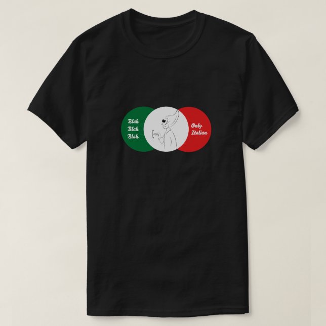 Italienische T - Shirt Gesture: Blah, blah, blah (Design vorne)