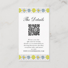 Italienische Tiles Hochzeitskarte mit QR-Code Platzkarte