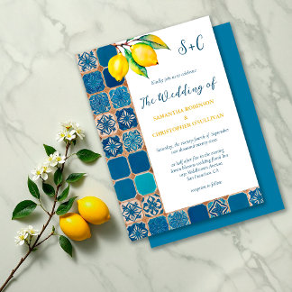 Italienische Tiles Lemon Mediterranean Wedding Einladung
