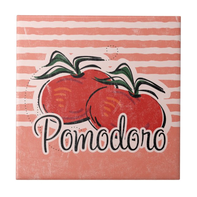 Italienische Tomate-Fliese Trivet Fliese (Vorderseite)