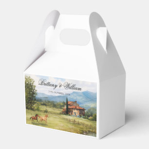 Italienische Toskana-Landschaft Hochzeit Geschenkschachtel