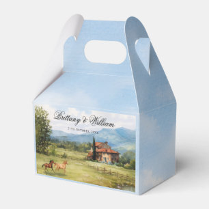 Italienische Toskana-Landschaft Hochzeit Geschenkschachtel