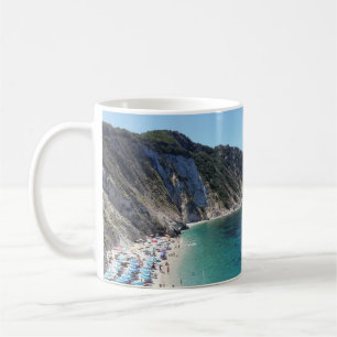 Italienische türkisblaue Bucht - Panorama-Fototass Kaffeetasse
